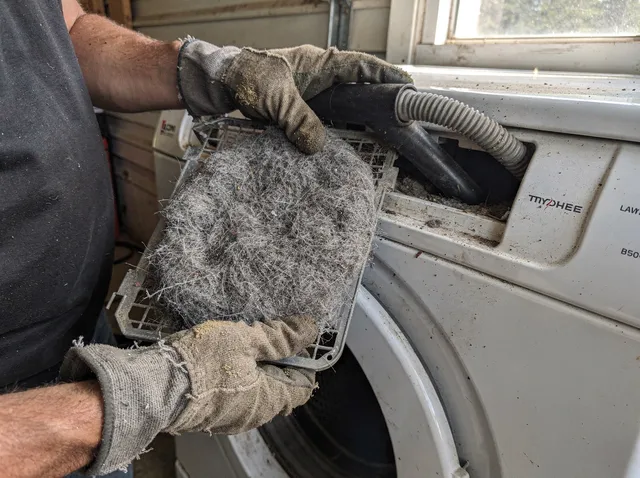 Cleaning Dryer Lint Trap in Plantation
